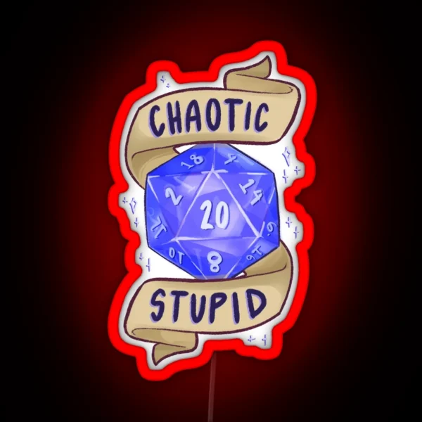 D20 Chaotic Stupid RGB Neon Sign