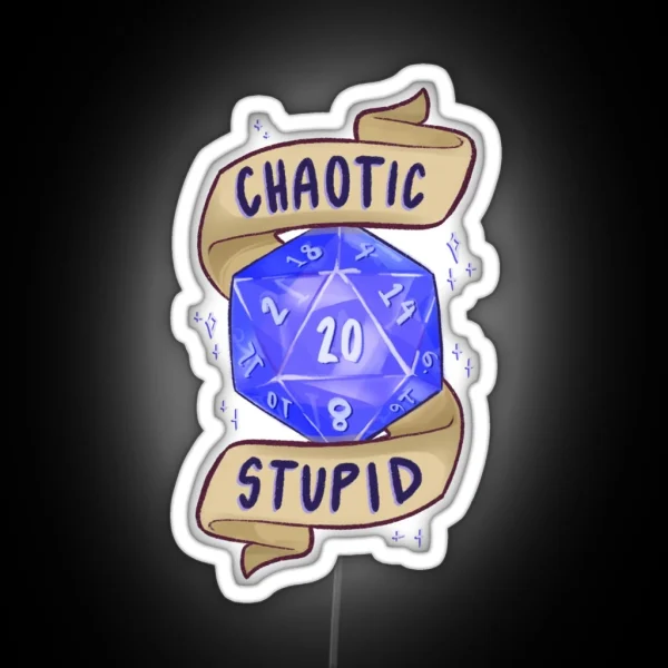D20 Chaotic Stupid RGB Neon Sign