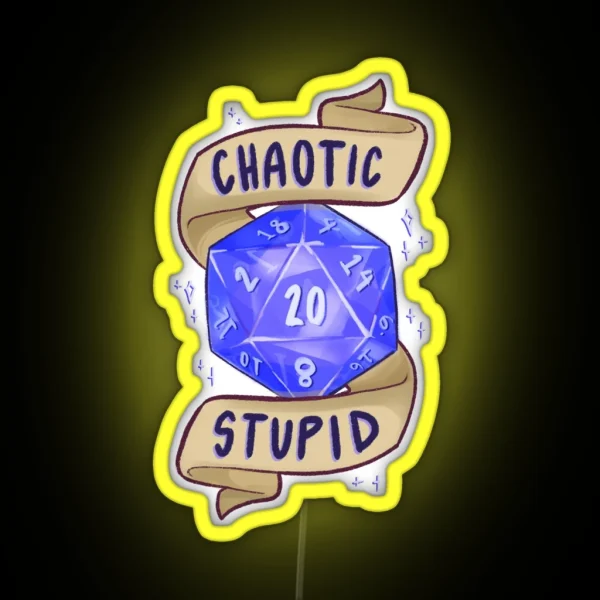 D20 Chaotic Stupid RGB Neon Sign