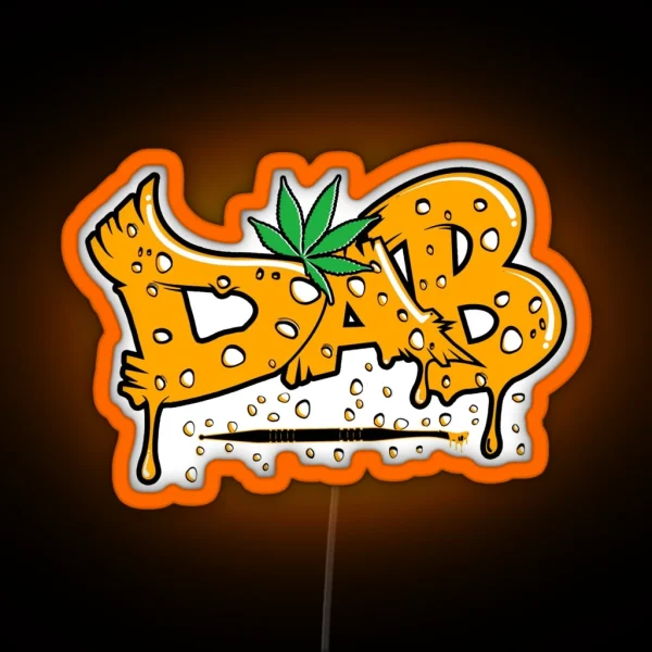 Dab Weed Text Original Label Package RGB Neon Sign