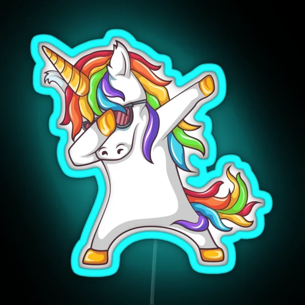 Dabbing Unicorn RGB Neon Sign