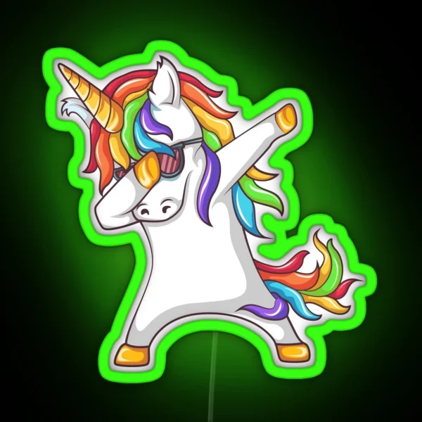 Dabbing Unicorn RGB Neon Sign