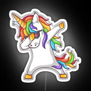 Dabbing Unicorn RGB Neon Sign