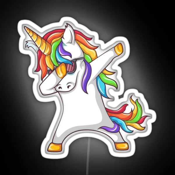 Dabbing Unicorn RGB Neon Sign