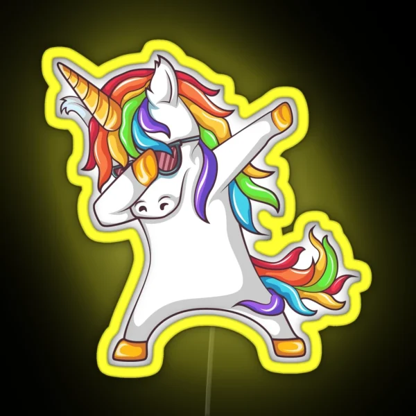 Dabbing Unicorn RGB Neon Sign