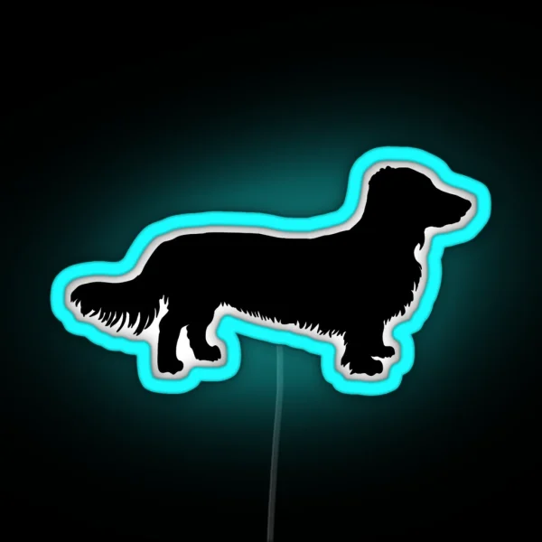 Dachshund Long Haired Dachshund Dog RGB Neon Sign