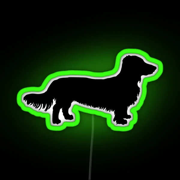 Dachshund Long Haired Dachshund Dog RGB Neon Sign