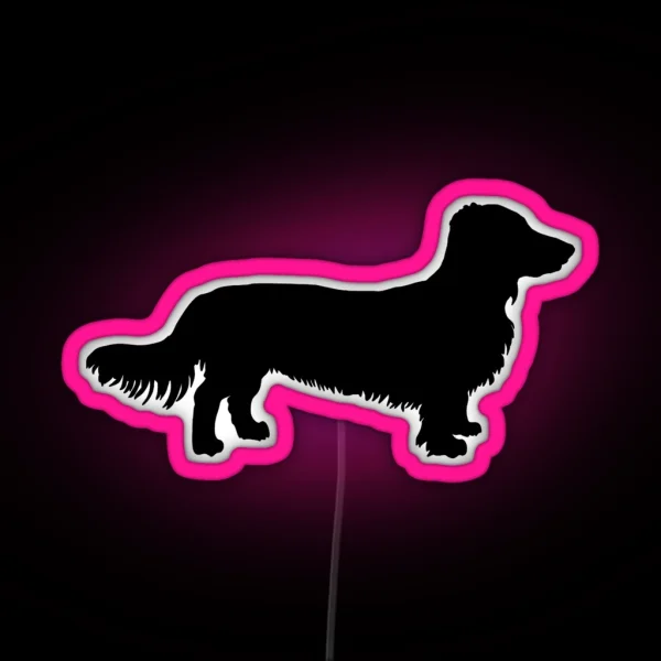 Dachshund Long Haired Dachshund Dog RGB Neon Sign
