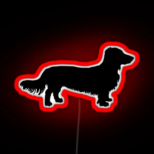 Dachshund Long Haired Dachshund Dog RGB Neon Sign