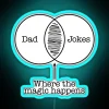 Dad Jokes Venn Diagram Funny Father S Day RGB Neon Sign - Image 3