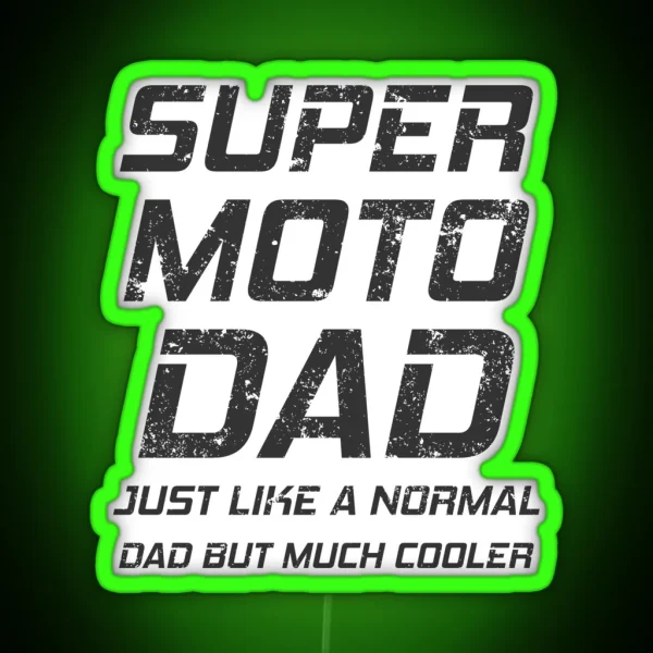 Dad Supermoto Motocycle RGB Neon Sign