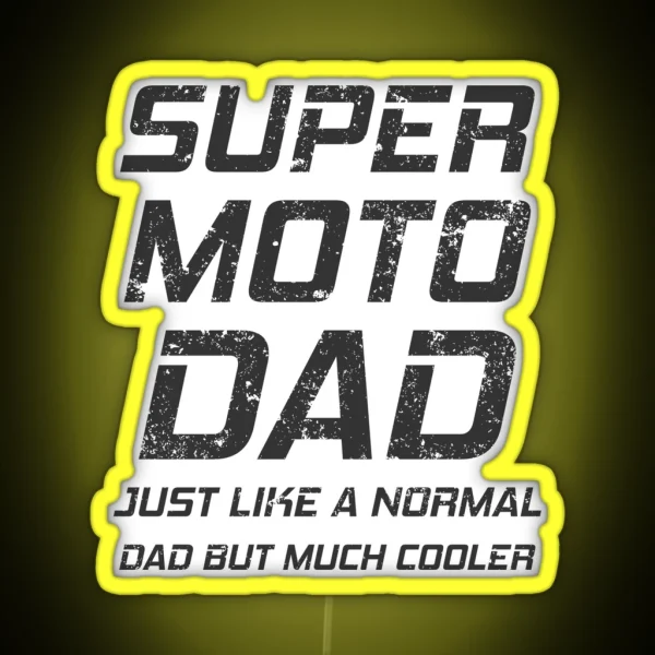 Dad Supermoto Motocycle RGB Neon Sign