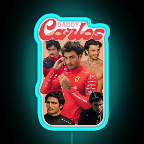 Daddy Carlos Sainz RGB Neon Sign