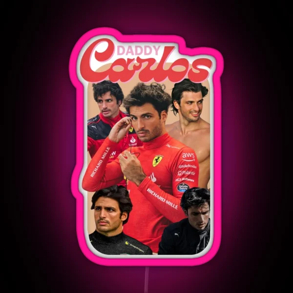 Daddy Carlos Sainz RGB Neon Sign