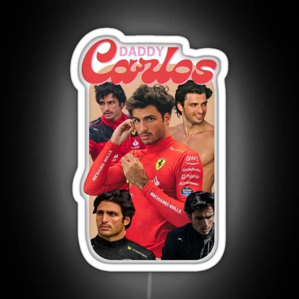 Daddy Carlos Sainz RGB Neon Sign