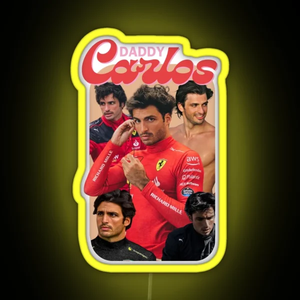 Daddy Carlos Sainz RGB Neon Sign
