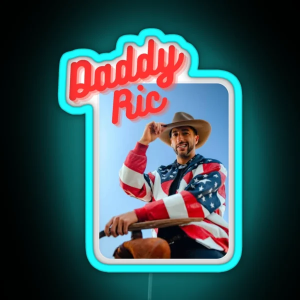 Daddy Ric Daniel Ricciardo RGB Neon Sign