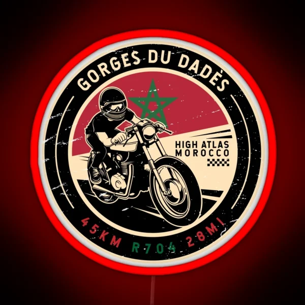 Dades Gorge Morocco Motorcycle RGB Neon Sign