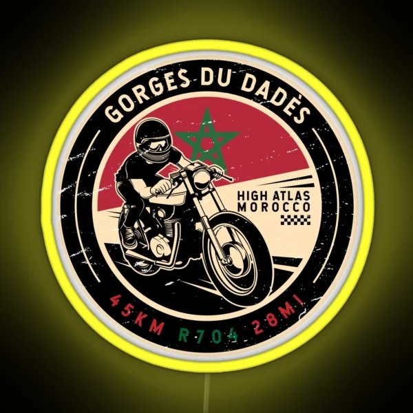 Dades Gorge Morocco Motorcycle RGB Neon Sign