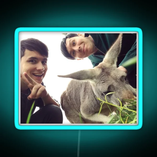 Dan And Phil And Also A Kangaroo RGB Neon Sign