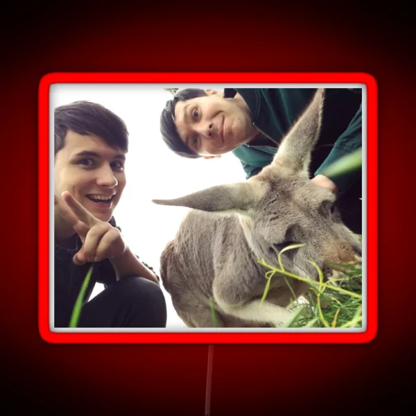 Dan And Phil And Also A Kangaroo RGB Neon Sign