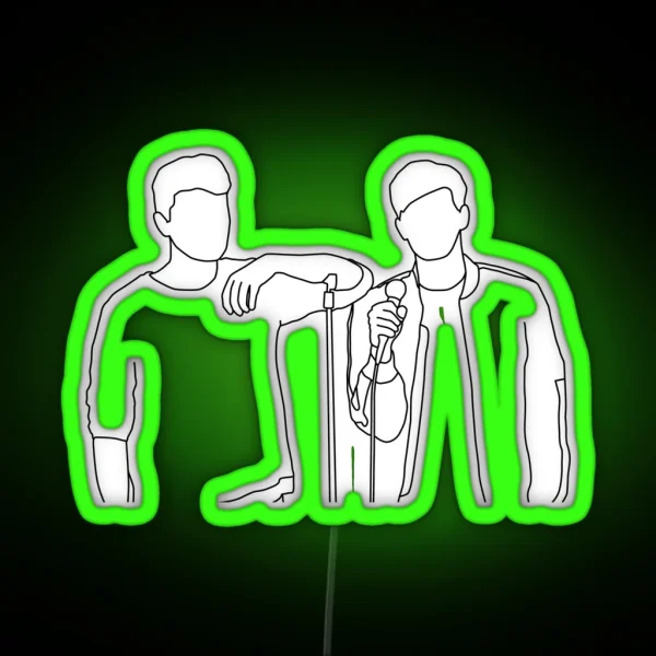 Dan And Phil Dan Howell Phil Lester Line Art RGB Neon Sign