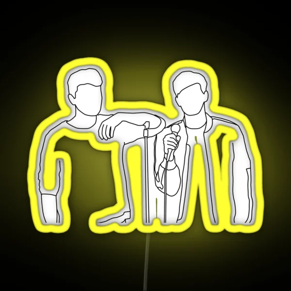 Dan And Phil Dan Howell Phil Lester Line Art RGB Neon Sign