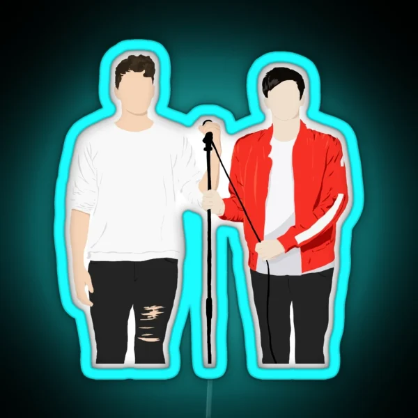 Dan And Phil Interactive Introverts Silhouette RGB Neon Sign