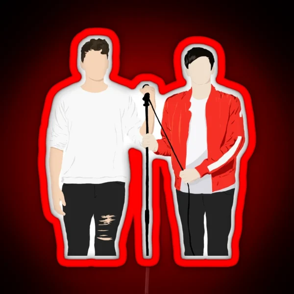 Dan And Phil Interactive Introverts Silhouette RGB Neon Sign
