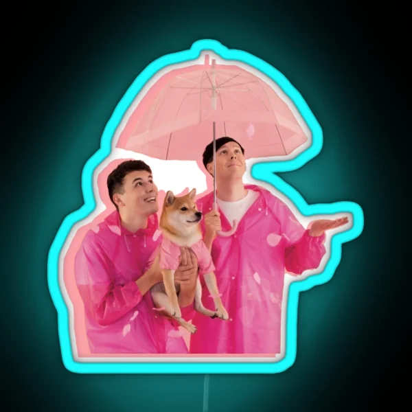 Dan And Phil With Doggo RGB Neon Sign