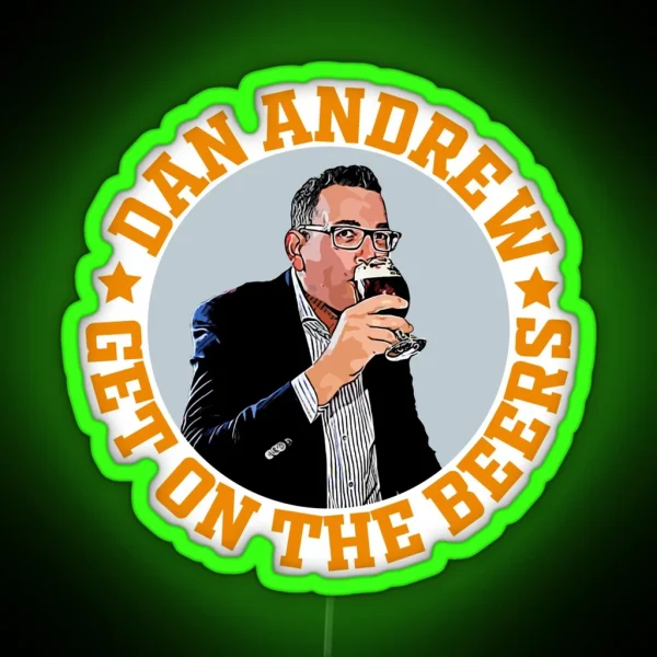 Dan Andrews Beer With Friend RGB Neon Sign