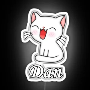 Dan Cute Cat RGB Neon Sign