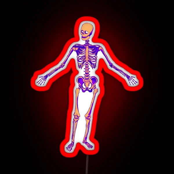 Dance With Death Preppy Skeleton Dancing Skeleton RGB Neon Sign