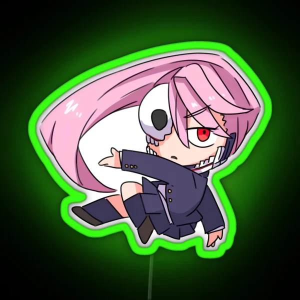 Dandadan Aira Shiratori Chibi RGB Neon Sign