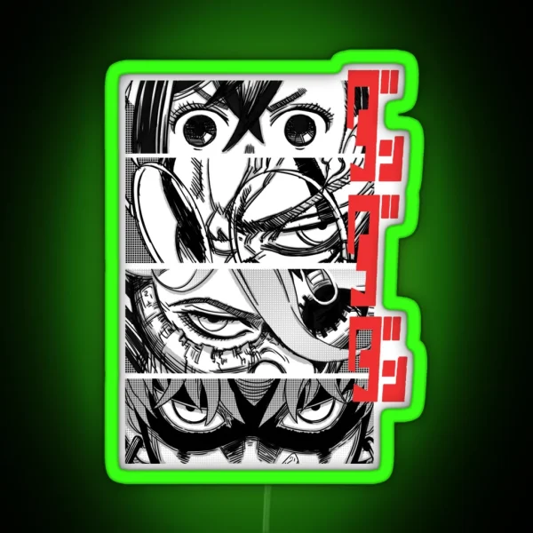Dandadan Anime Eyes W Red Kanji RGB Neon Sign