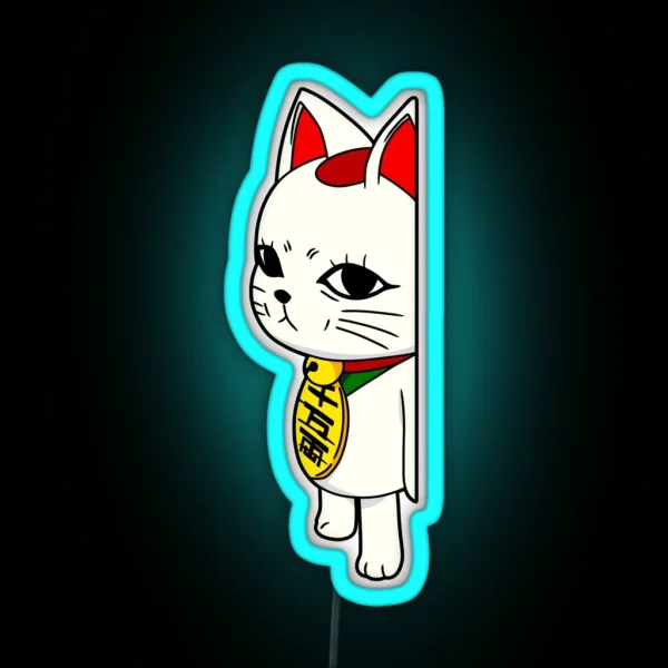 Dandadan Turbo Granny Cat Side Peeking RGB Neon Sign
