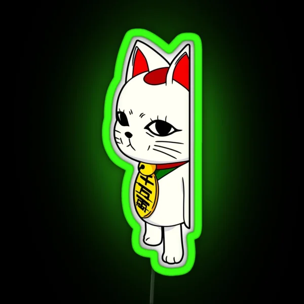 Dandadan Turbo Granny Cat Side Peeking RGB Neon Sign