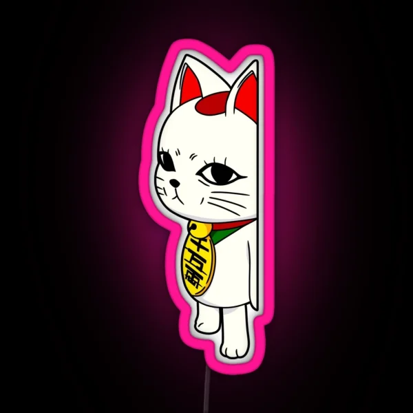 Dandadan Turbo Granny Cat Side Peeking RGB Neon Sign