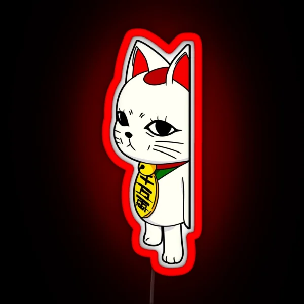 Dandadan Turbo Granny Cat Side Peeking RGB Neon Sign