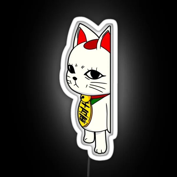 Dandadan Turbo Granny Cat Side Peeking RGB Neon Sign