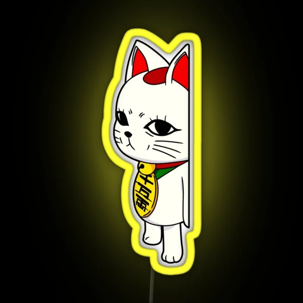Dandadan Turbo Granny Cat Side Peeking RGB Neon Sign