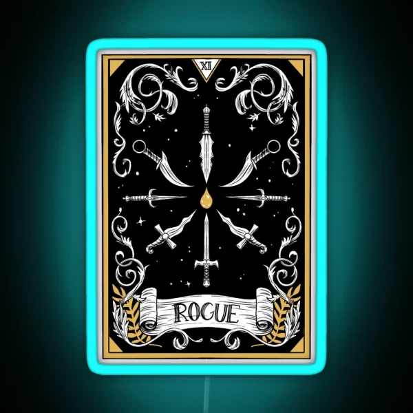 Dandd Rogue Tarot RGB Neon Sign