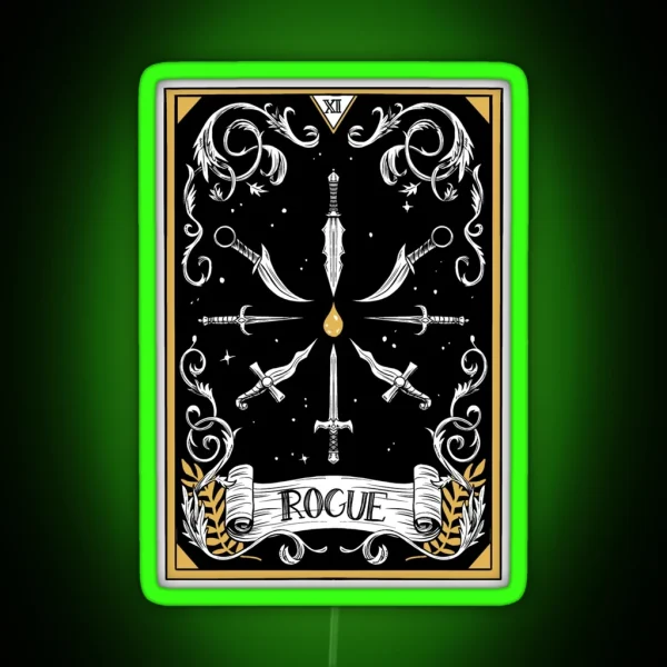 Dandd Rogue Tarot RGB Neon Sign