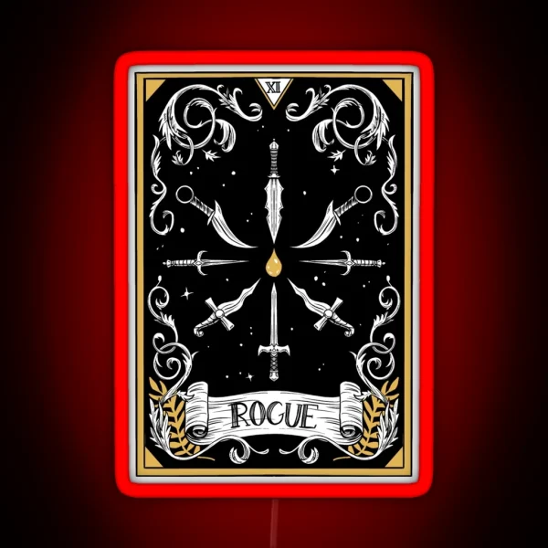 Dandd Rogue Tarot RGB Neon Sign