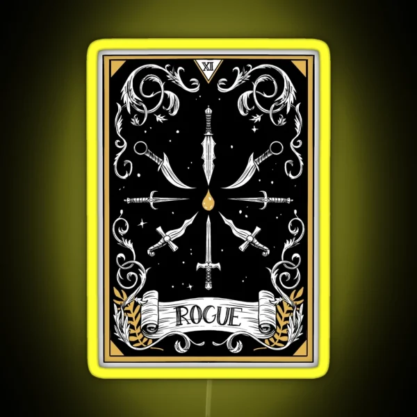 Dandd Rogue Tarot RGB Neon Sign