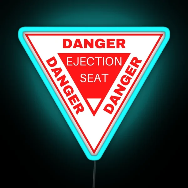 DANGER Ejection Seat Aircraft Car Bumper Led Red And White RGB Neon Sign