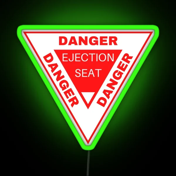 DANGER Ejection Seat Aircraft Car Bumper Led Red And White RGB Neon Sign