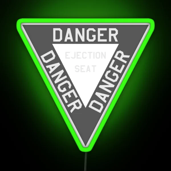 DANGER EJECTION SEAT Airplane Decal Design RGB Neon Sign