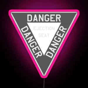 DANGER EJECTION SEAT Airplane Decal Design RGB Neon Sign