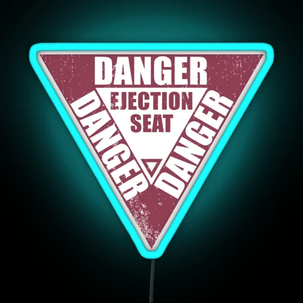 DANGER Ejection Seat Distressed RGB Neon Sign